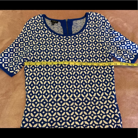 Talbots blue/white jacquard sweater dress size PM - Picture 4 of 8